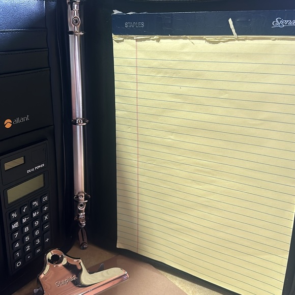 Allan’s  portfolio with calculator also with Staples clipboard unopened - Picture 3 of 9